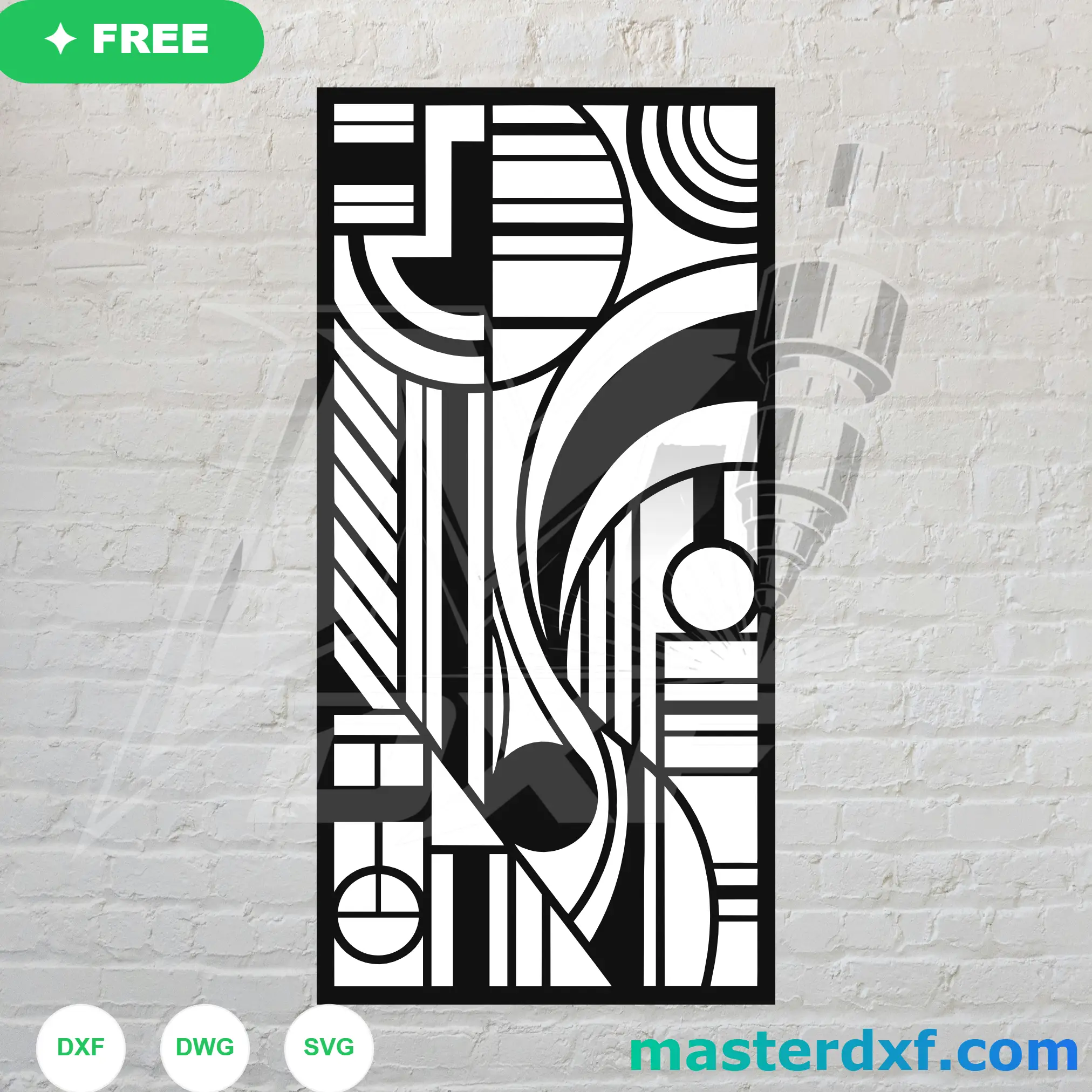 Cubist Abstract DXF Panel for Bold Art Deco Facades DXF File